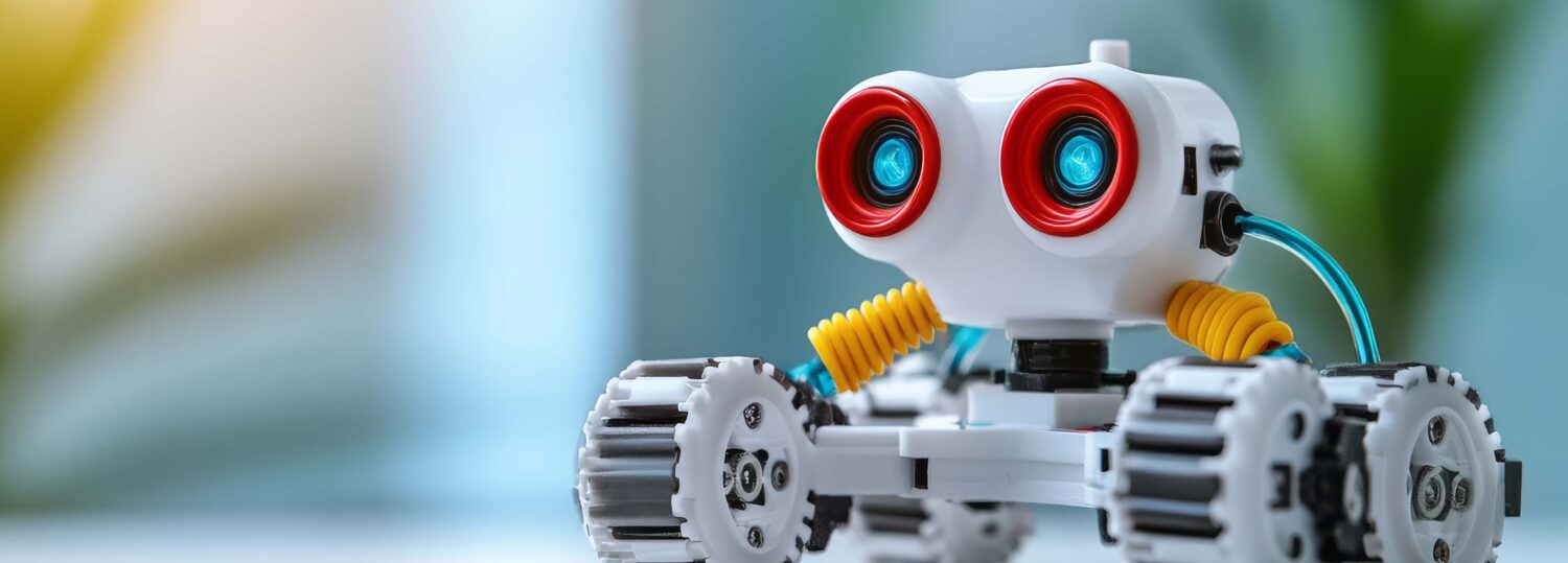 Colorful robotic kit revealing mechanical components, highlighting hands-on learning potential for young technology enthusiasts in vibrant educational environment