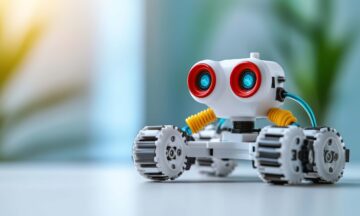 Colorful robotic kit revealing mechanical components, highlighting hands-on learning potential for young technology enthusiasts in vibrant educational environment