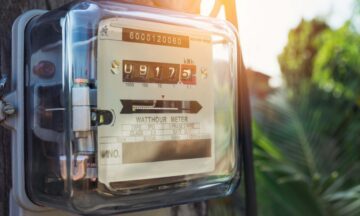 Electric power meter measuring power usage. Watt hour electric meter measurement tool.